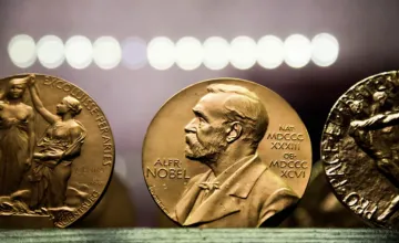 Alfred Nobel on a gold coin