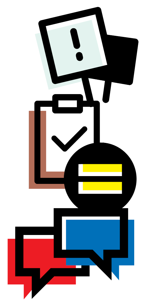 Icons for free speech and demonstrations