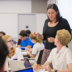 First-year chemistry class with Professor Tracy McGill.
