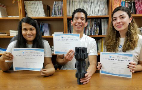 Base 11 students Tehreem Ahsan Raza, John Rogers and Serli Alexandi