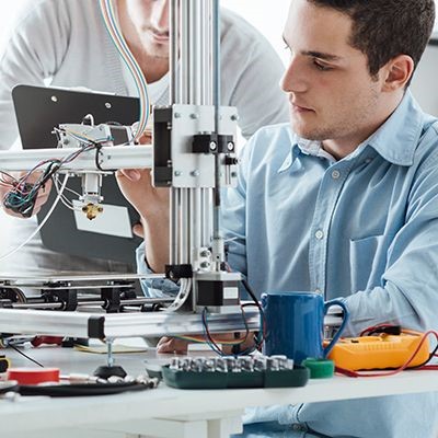 Photo of student working in university lab