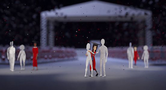 Frame from BU scholarship video