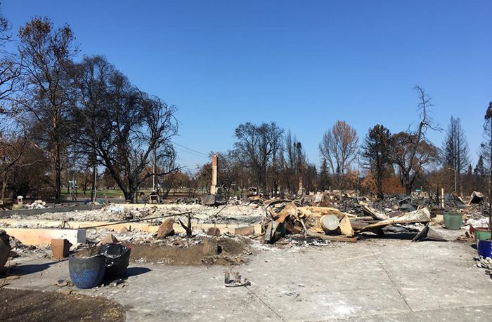 UC Davis researchers will study samples of ash and air from sites such as this house in Larkfield-Wikiup.