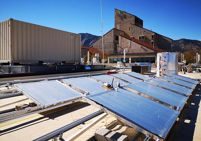 An array of radiative cooling modules.