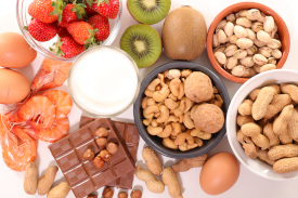 A collection of foods many people are allergic to i.e. eggs, nuts, diary, etc