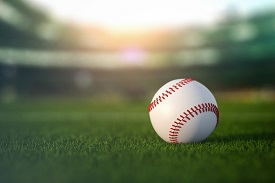 single baseball still on field