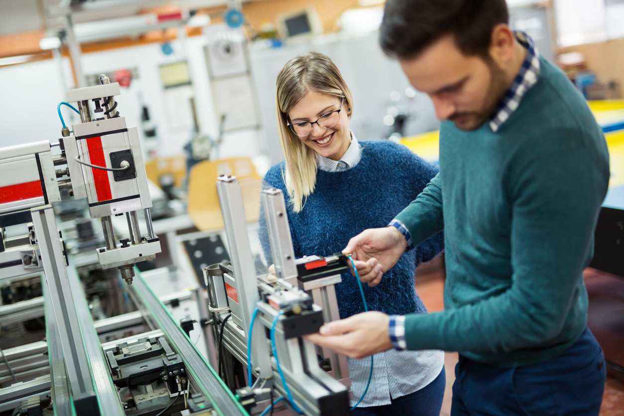 engineering students working on a project