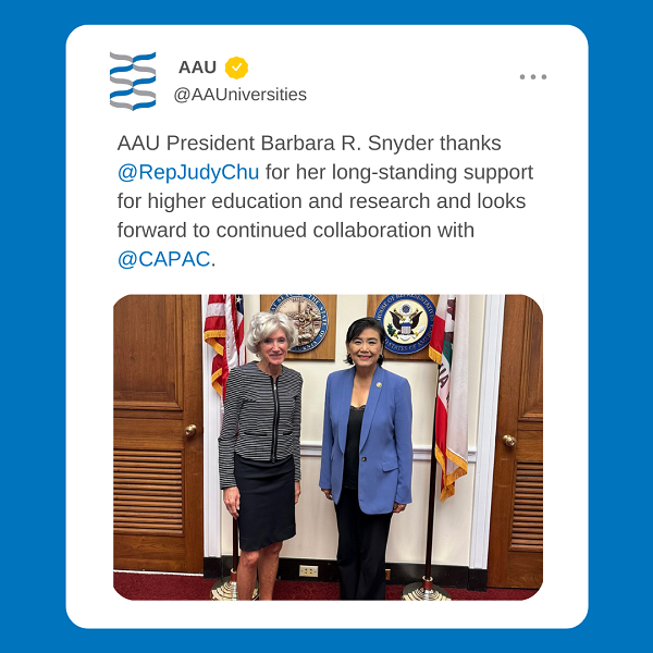 Screenshot of tweet from AAU
