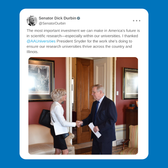 Photo of Barbara Snyder and Senator Dick Durbin