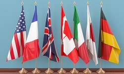 The flags of G7 members