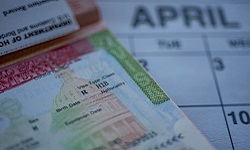 H-1B visa stamp in a passport
