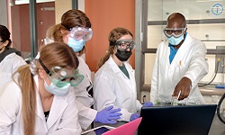 Faculty and students in a lab at Michigan State University