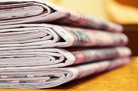 A stack of newspapers