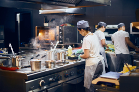 Workers in a restaurant
