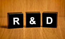 3 blocks that say R & D