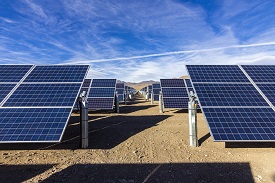 solar panels in a desert