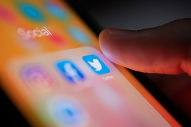 Twitter icon on a smartphone