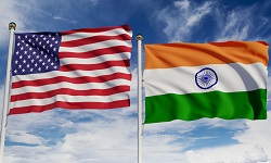 flags of United States & India