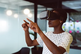 Woman using VR