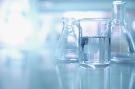 Beakers holding liquids