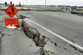 A fault that cracked through a highway