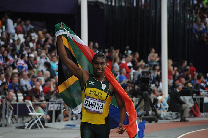 Elite South African runner Caster Semenya at the 2012 London Olympics.