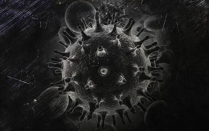Illustration of HIV virus
