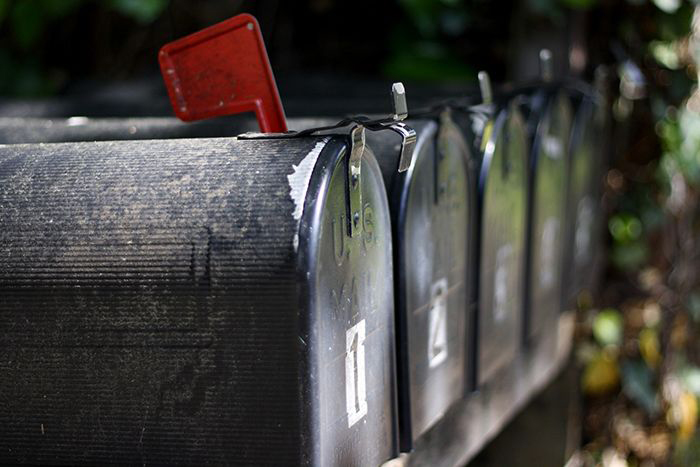 Row of mailboxes