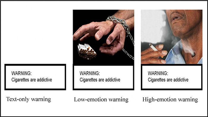 Image of various cigarette warnings