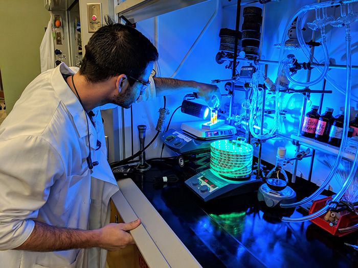 Sean Rafferty in the lab.