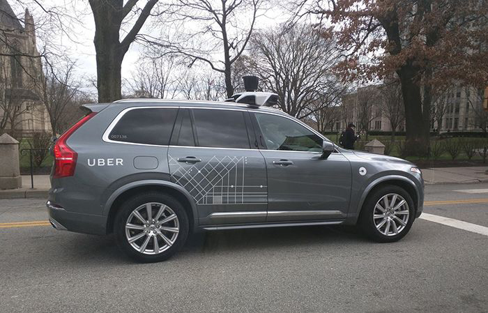 A self-driving Uber car