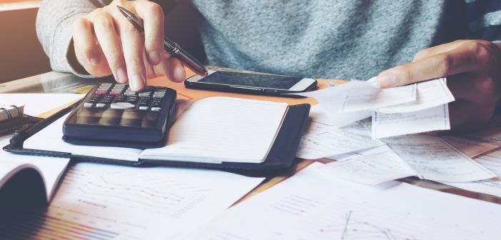 man reviewing finances