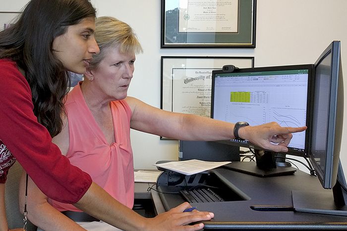 Professor Janet Freburger and postdoctoral associate Samannaaz Khoja