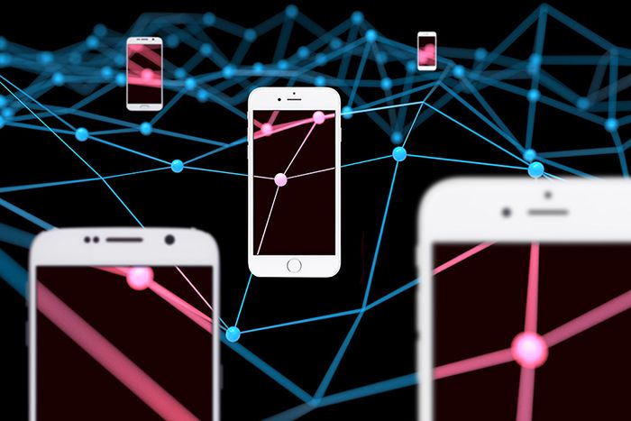 Image of networked cellphones