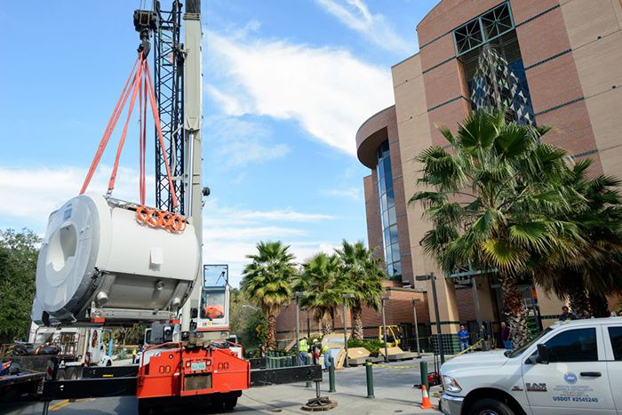 A new $3 million 3T MRI scanner being installed at the McKnight Brain Institute