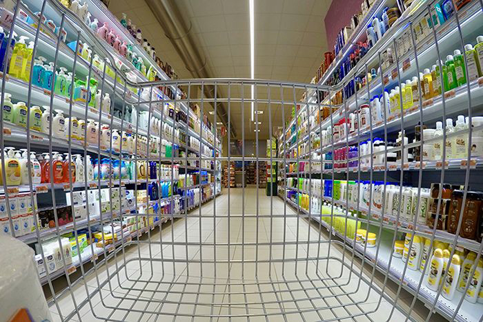 Image: carriage in personal products aisle
