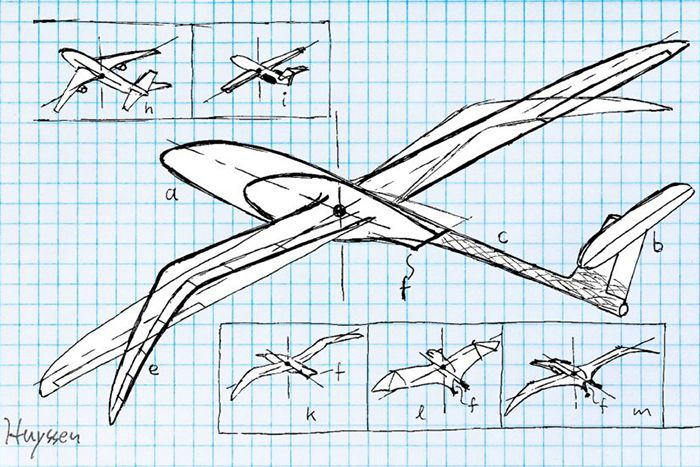 Illustration of bird-like aircraft