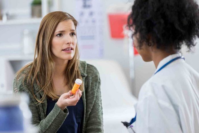 Patient talking to doctor