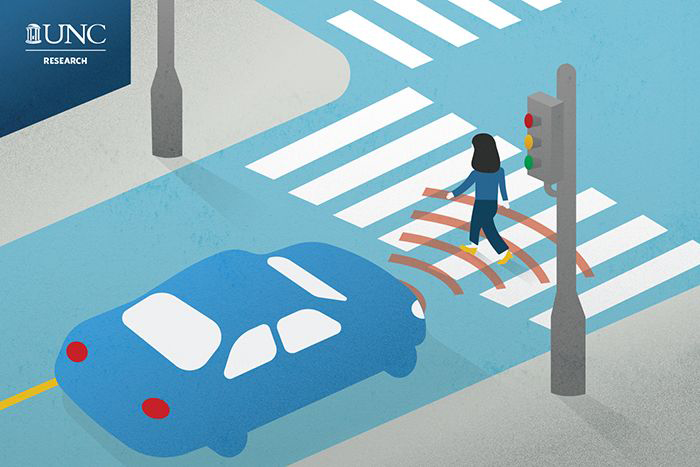 Illustration of driverless car
