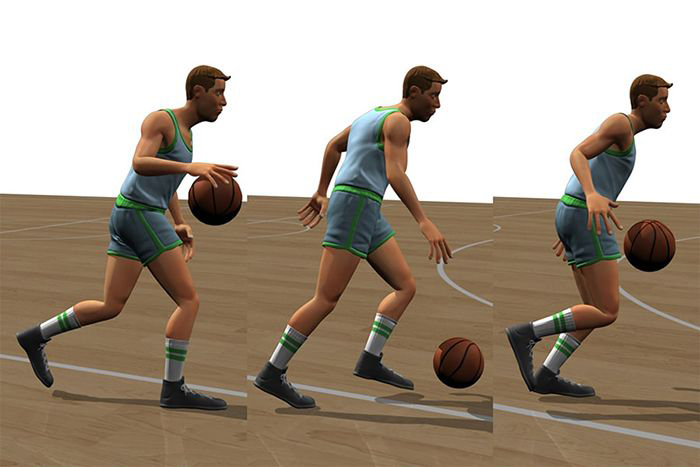 Animated basketball player