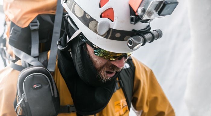 Lee Florea climbs Mount Rainier during a previous research expedition.