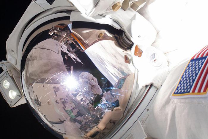 Image on astronaut in space