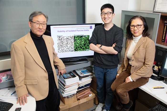 Illinois professor Kyekyoon ”Kevin” Kim, graduate student Benjamin Lew and research scientist Hyungsoo Choi