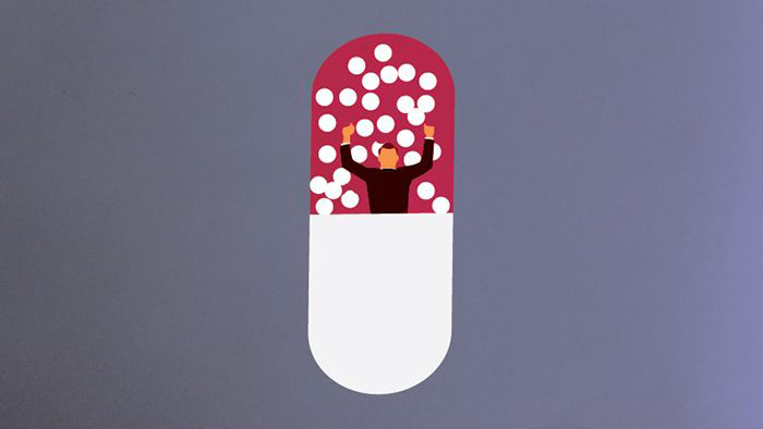Illustration of opioid pill 