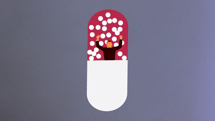 Illustration of opioid pill