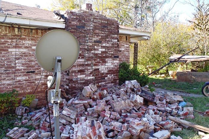 Photo of quake damage in central Oklahoma