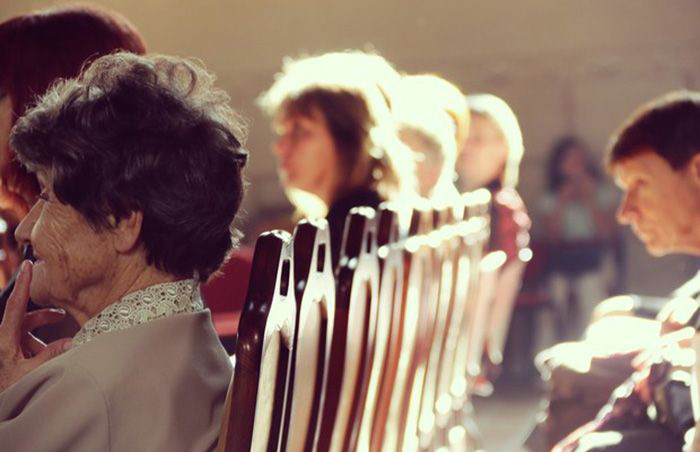 People in church