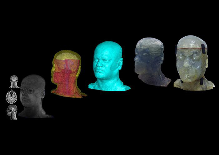 Depiction of the phantom head development. 