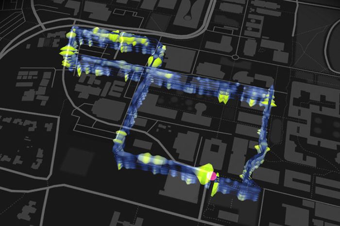 Map shows location of optical fibers installed beneath the Stanford University campus.