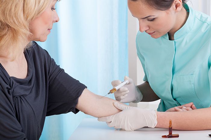Adult getting a flu shot
